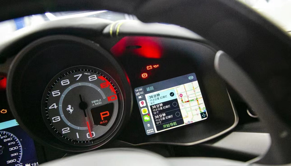 F12 dashboard with digital display and speedometer