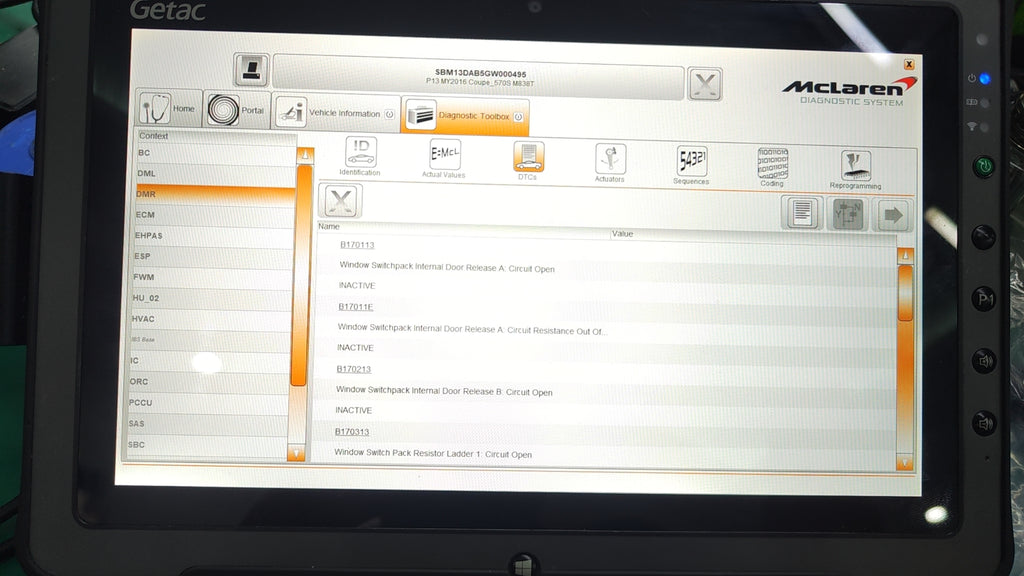 Getac F-110 Offline Mclaren MDS Diagnostics Tool